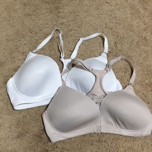NWOT White and Nude Racerback Bra Set
